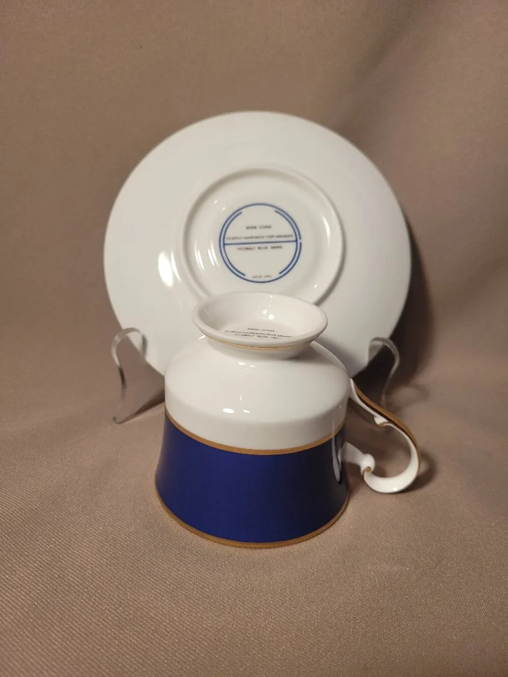 Mikasa Cathy Hardwick Cobalt Blue A6500 (Lot of 3) Cup & Saucer Sets EXCELLENT!
